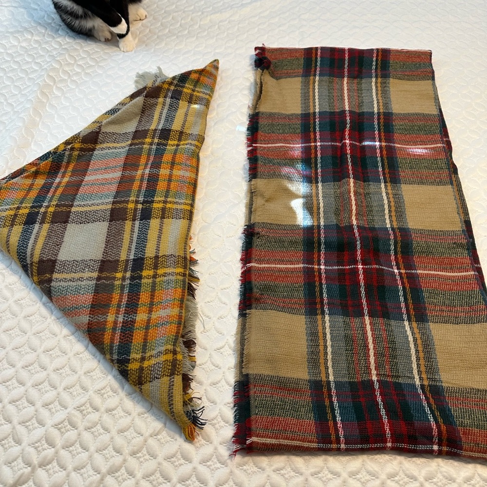 Plaid Multicolor Scarf lot of 2